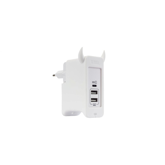 Сетевое зарядное устройство Momax U.Bull 3-port USB Charger 5.4A/28W White - рис.0