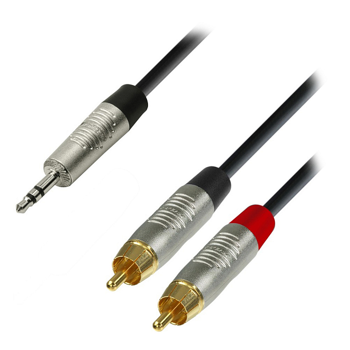Кабель Adam Hall K4YWCC0600 black кабель аудио rean trs 3.5mm stereo - 2xrca(m) 2x0.22мм2 6.0m_OpenBox - рис.0