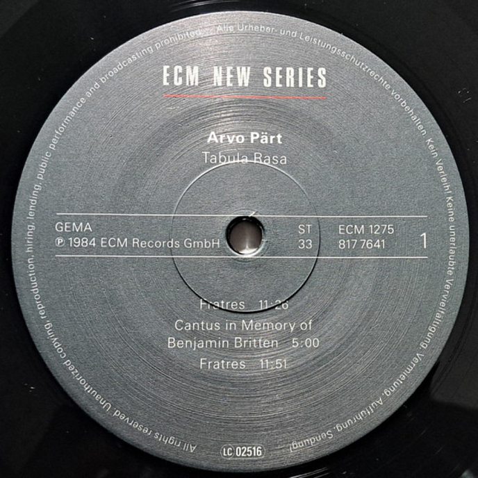 Виниловая пластинка Arvo Part - Tabula Rasa LP - рис.2