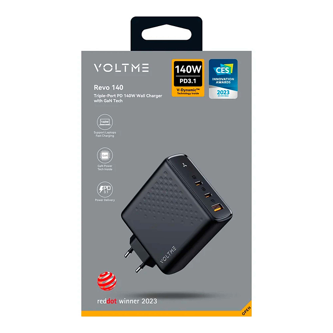 Сетевое зарядное устройство VOLTME Revo 140CCA Black - рис.2