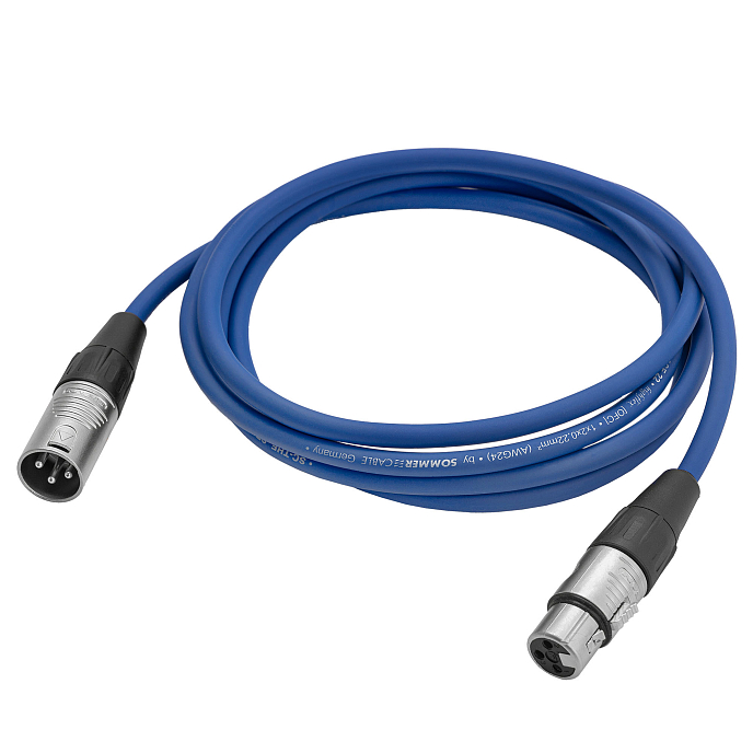 Кабель HeadMade Pro XLR-M - XLR-F Blue 3m - рис.1