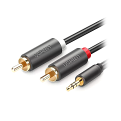 Кабель Ugreen AV102 (10511) 3.5mm - 2RCA 1m