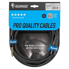 Кабель HeadMade Pro XLR-M - 6.3mm stereo Black 3m