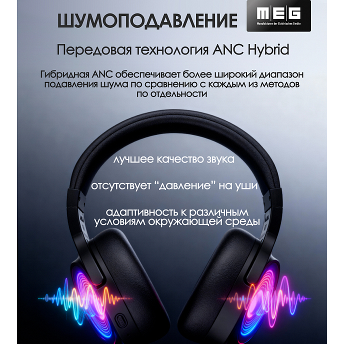 Беспроводные наушники MEG HEA500BL Elysium Black - рис.3