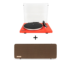 Проигрыватель винила Premiera ECO BT Red + Premiera ES422A Walnut