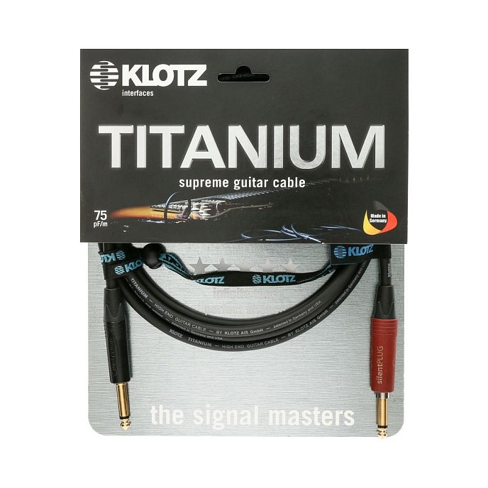 Кабель KLOTZ TITANIUM Supreme Guitar cable Silent plug 3m - рис.0