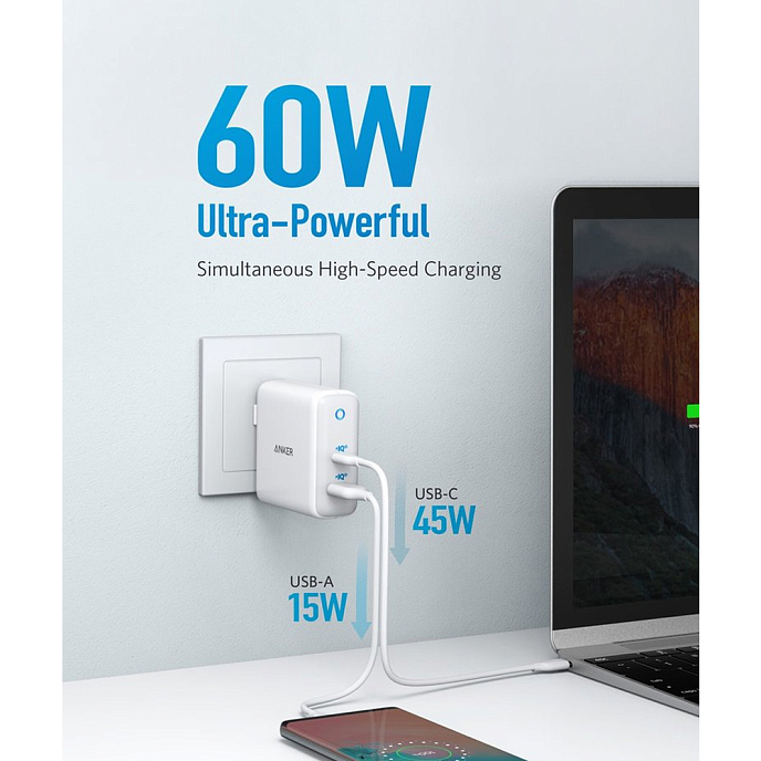 Сетевое зарядное устройство Anker PowerPort+ Atom III 45W USB-C White - рис.3