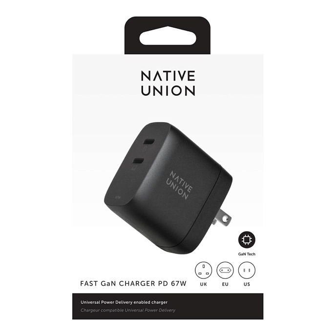 Сетевое зарядное устройство Native Union Fast GaN Charger PD 67W Black - рис.3