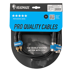 Кабель HeadMade Pro 2RCA - 2XLR-m Black 1m