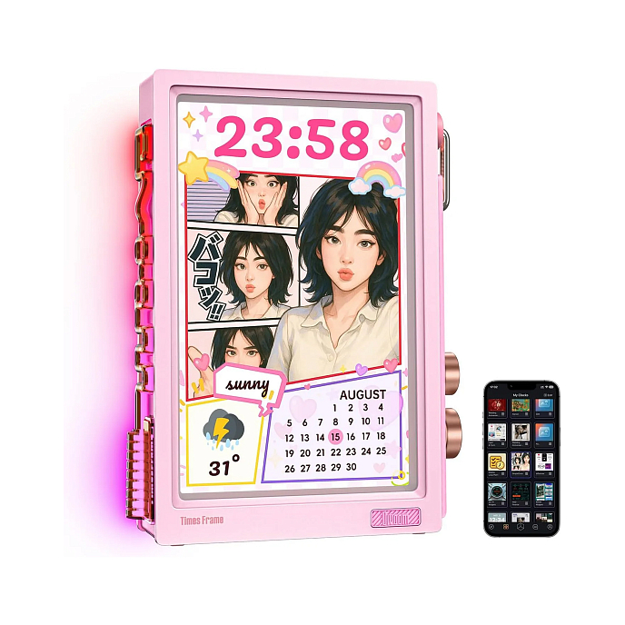 Портативная колонка Divoom Times Frame Pink - рис.1