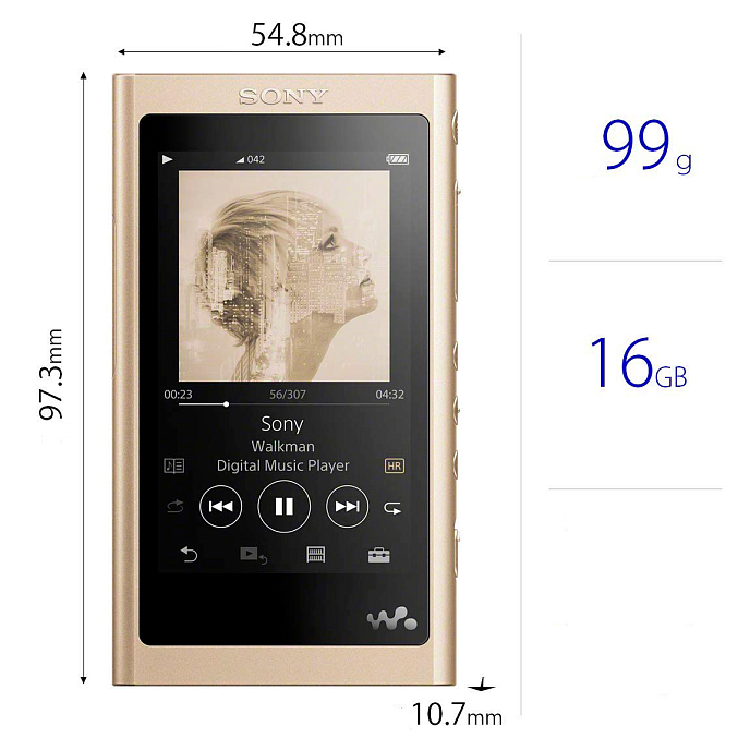 Плеер Sony NW-A55 16Gb Gold - рис.3
