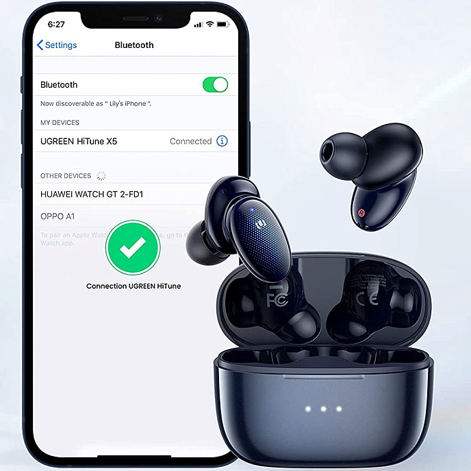 Беспроводные наушники Ugreen HiTune X5 Blue - рис.4