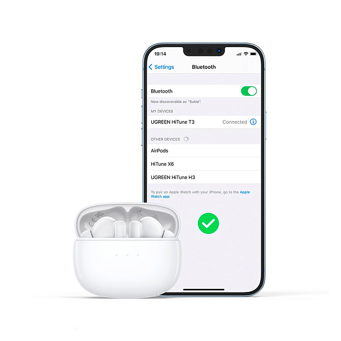 Беспроводные наушники Ugreen HiTune T3 White - рис.1