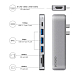 Адаптер Deppa USB-C adapter for Macbook, 7in1 Silver - рис.1
