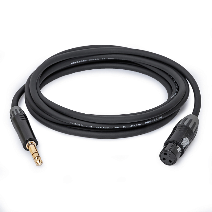 Кабель HeadMade Base XLR-f - 6.3mm male stereo Black 3m - рис.0