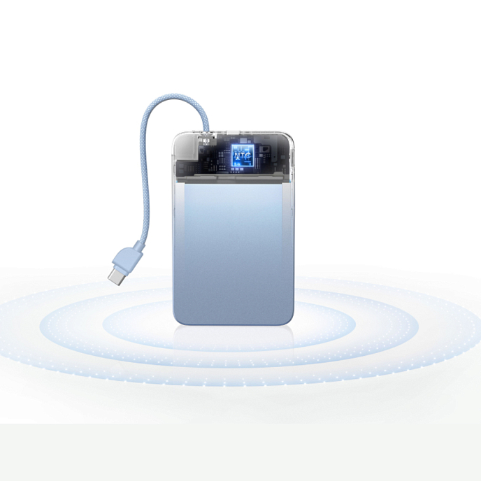 Внешний аккумулятор Ugreen PB570 MagFlow Air Ultra-Slim 10000mAh with USB-C Silvery Blue - рис.17