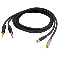 Кабель HeadMade Pro 2RCA - 2x6.3mm Black 1.5m