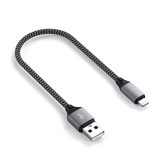 Кабель Satechi USB-A to Lightning Short Cable Space Grey - рис.0