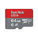 - рис.0 Карта памяти SanDisk Ultra 64GB MicroSD Card 140 Mb/c R UHS-I - рис.0