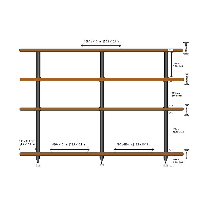 Стойка для Hi-Fi Solidsteel VL-4 Black/Walnut - рис.4