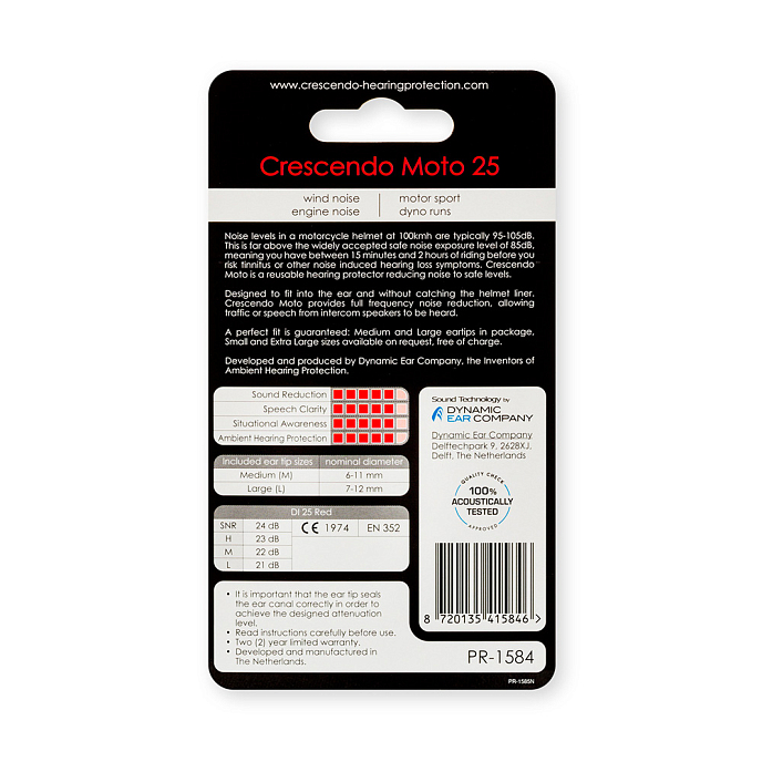 Беруши для мото Dynamic Ear Company Crescendo Moto 25 - рис.1