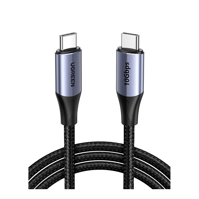 Кабель UGREEN US355 Gen2 Black USB-C/USB-C 1m - рис.0