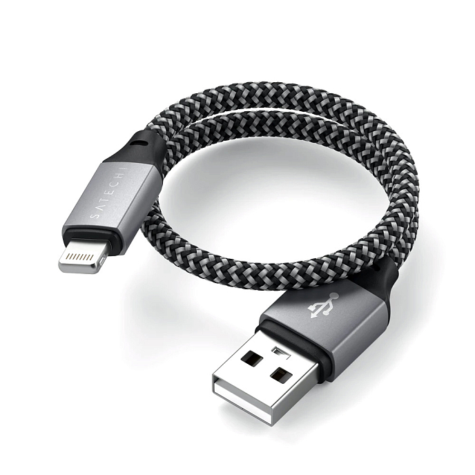 Кабель Satechi USB-A to Lightning Short Cable Space Grey - рис.2