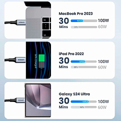 Кабель UGREEN US316 Cable Grey 0.25m