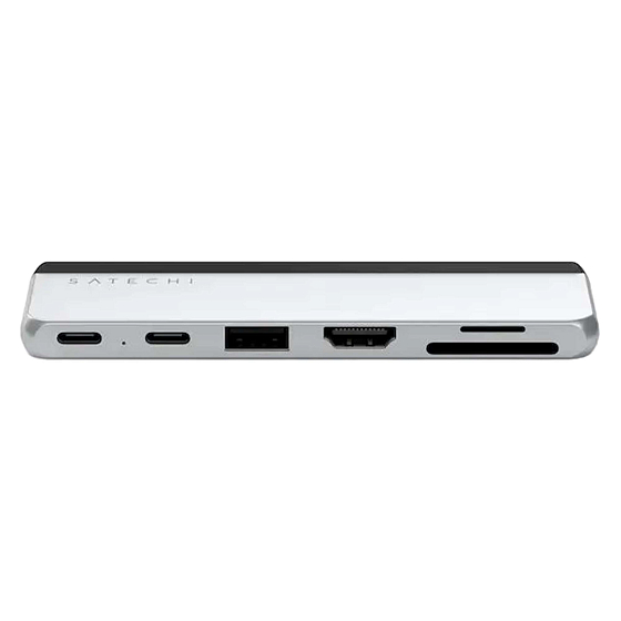 USB HUB Satechi Dual USB-C Hub For Surface Pro 9 silver хаб двойной OpenBox - рис.0