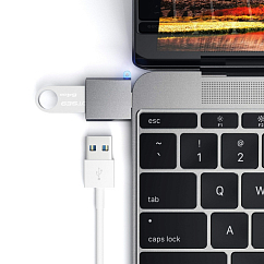 Переходник Satechi Aluminum Type-C-USB 3.0 Space Gray