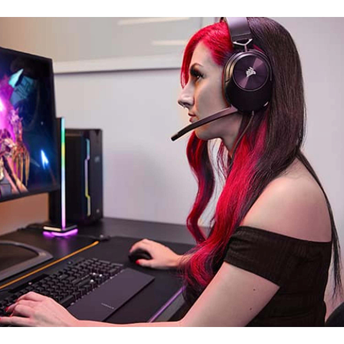 Игровая гарнитура Corsair HS55 Surround carbon полноразмерная игровая гарнитура_OpenBox - рис.6