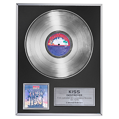 Сувенир VinylLab Платиновый диск в рамке Kiss