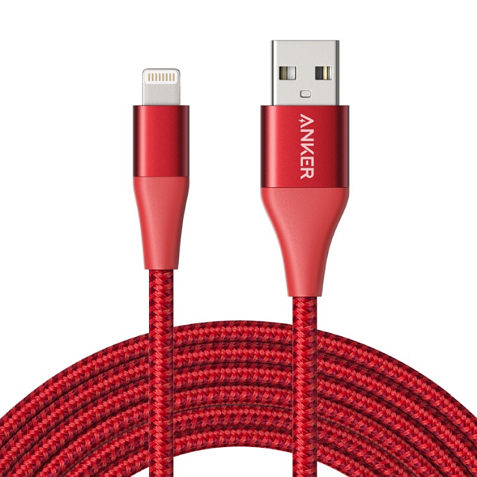 Кабель Anker Powerline+ II Lightning Red 0.9m - рис.0