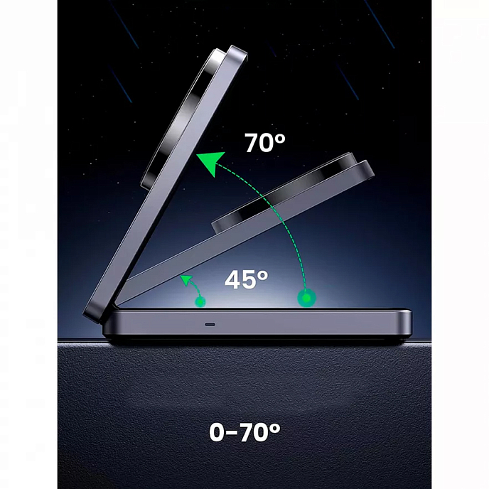 Зарядное устройство Ugreen W706 2-in-1 Wireless Charger Qi2 for Iphone 15W, AirPods Grey - рис.2