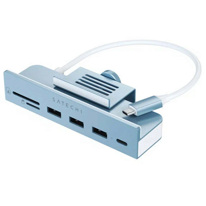 USB HUB Satechi Aluminum USB-C Clamp Hub for 24 iMac Blue - рис.1
