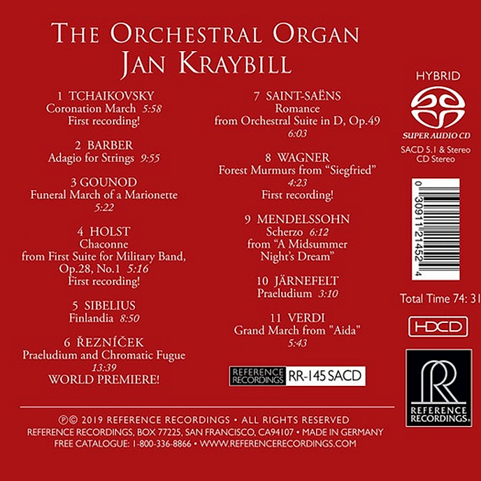 CD-диск Jan Kraybill - The Orchestral Organ SACD - рис.1