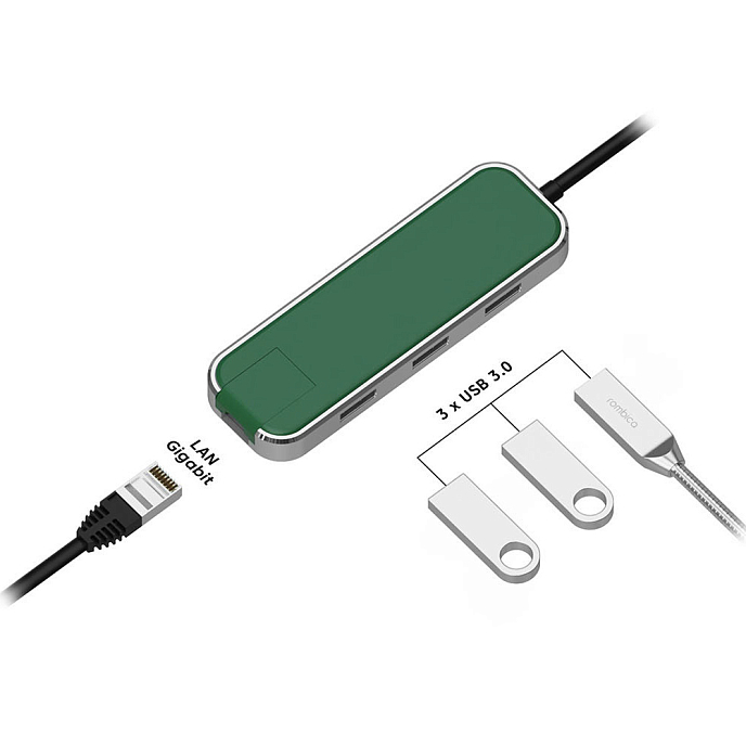 USB HUB Rombica Type-C Chronos Green - рис.4