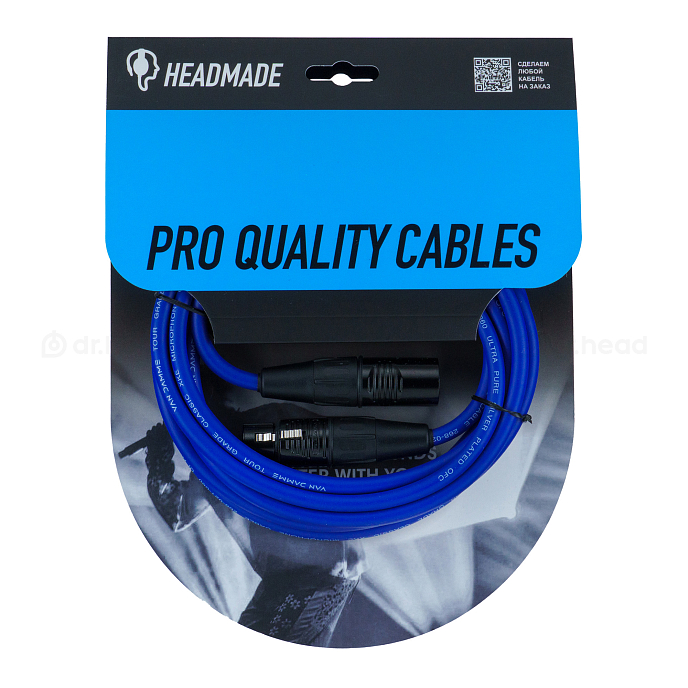 Кабель HeadMade Pro XLR-M - XLR-F Blue 3m - рис.0