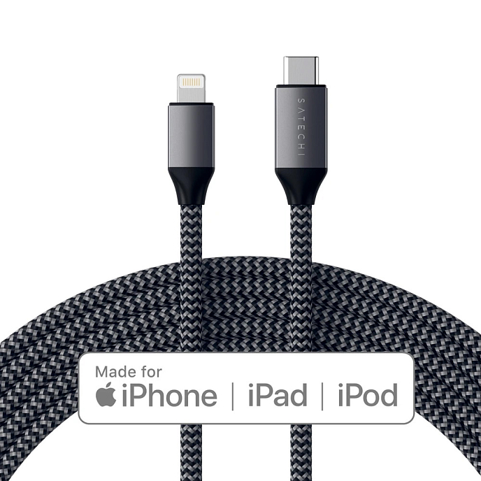 Кабель Satechi Type-C to Lightning Grey 1.8m - рис.0
