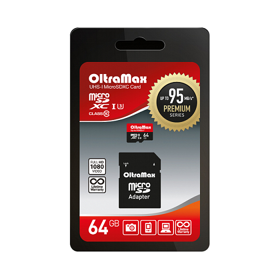 Карта памяти OltraMax 64GB microSDXC Class 10 UHS-1 Premium - рис.0