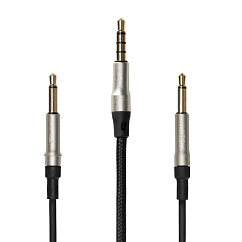 Кабель Meze Mono Standard 3.5mm with Mic Black Silver 1.2m