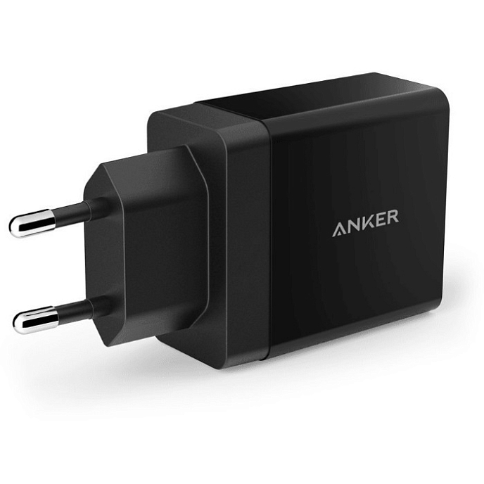 Сетевое зарядное устройство Anker PowerPort 2 24W Black - рис.1