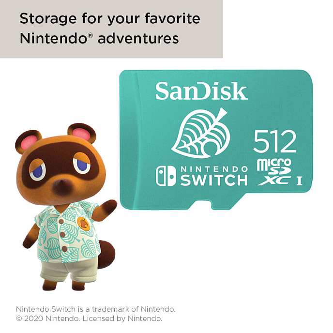 Карта памяти SanDisk Nintendo Switch microSDXC 512Gb Green - рис.5