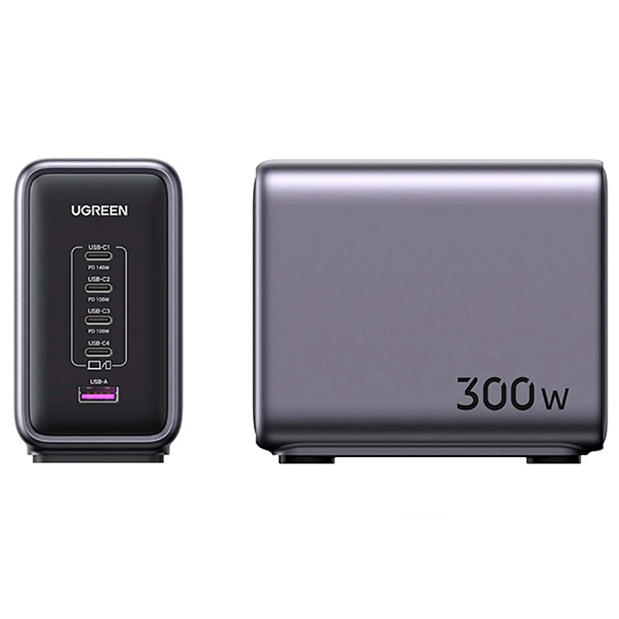 Сетевое зарядное устройство Ugreen CD333 300W 5-Port PD GaN Grey - рис.1