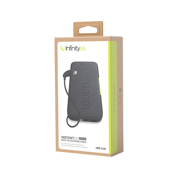 Внешний аккумулятор InfinityLab InstantGo 10000 Built-in Lightning Cable Black - рис.9