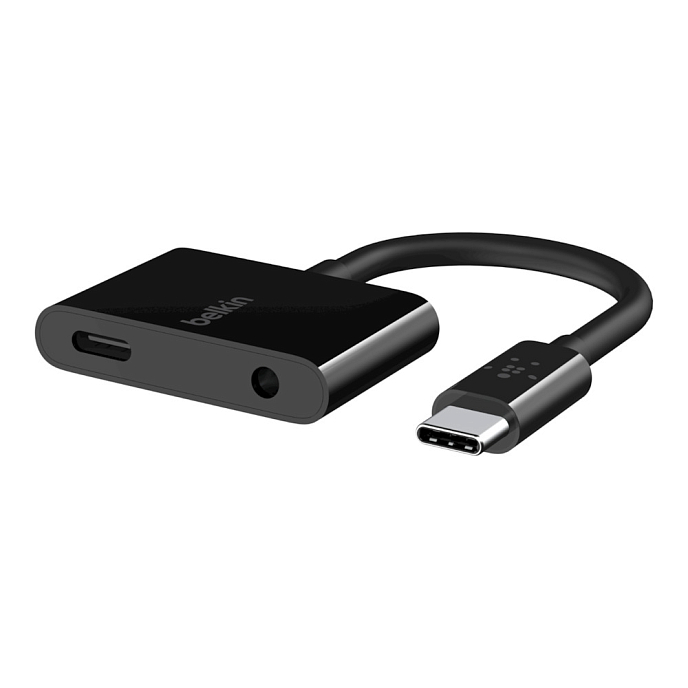 Адаптер Belkin RockSta 3.5mm Audio + USB-C Charge Adapter Black - рис.5