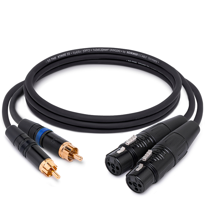 Кабель HeadMade Pro 2RCA - 2XLR-F Black 1m - рис.0