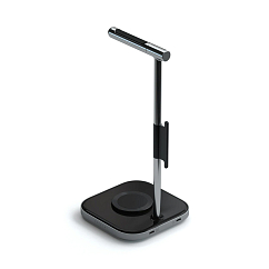 Подставка для наушников Satechi 2-in-1 Headphone Stand with Wireless Charger Grey