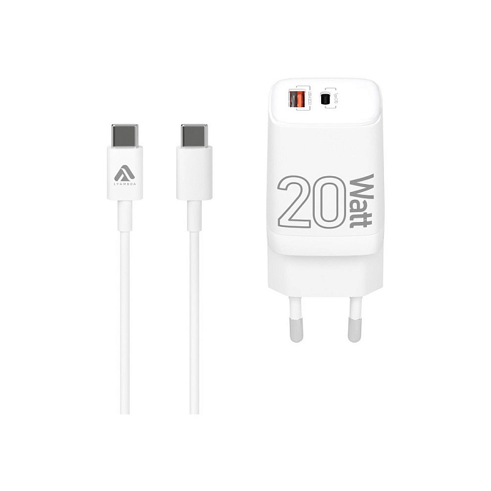 Сетевое зарядное устройство Lyambda LS-D20 White - рис.0