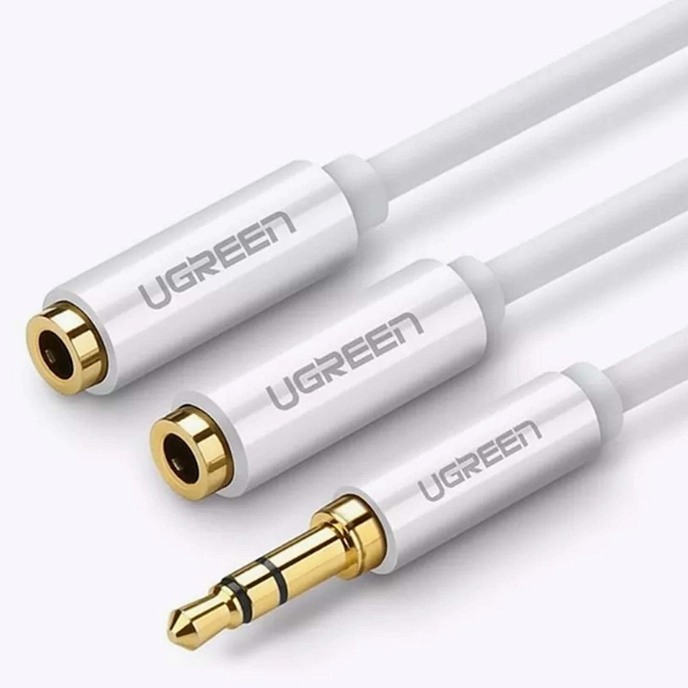 Кабель Ugreen AV134 (20816) 3.5mm Stereo Audio Splitter Cable White - рис.1
